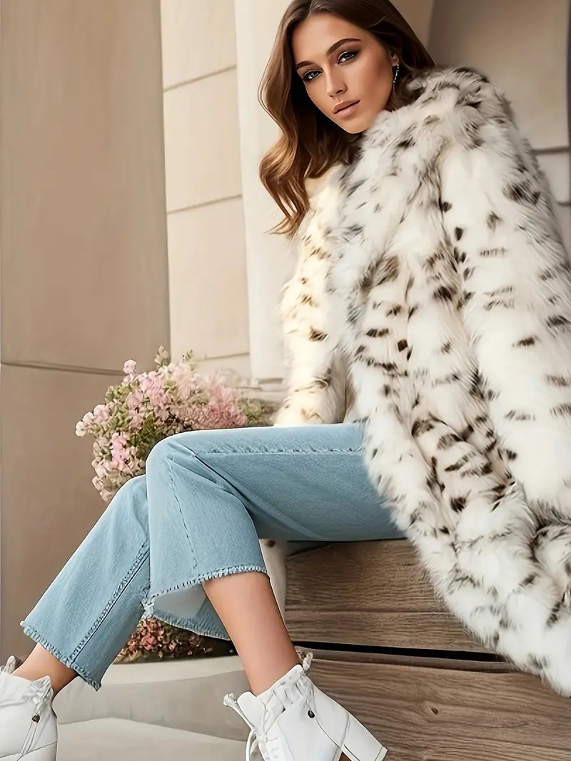 Long Fluffy Fur Coat Luxury Coat