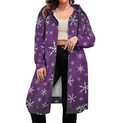 Christams snow long Hoodie Jakcet - Purple