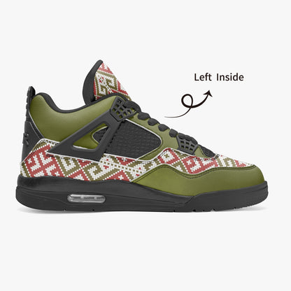 Palestine Embroidery Basketball Sneakers -Olive