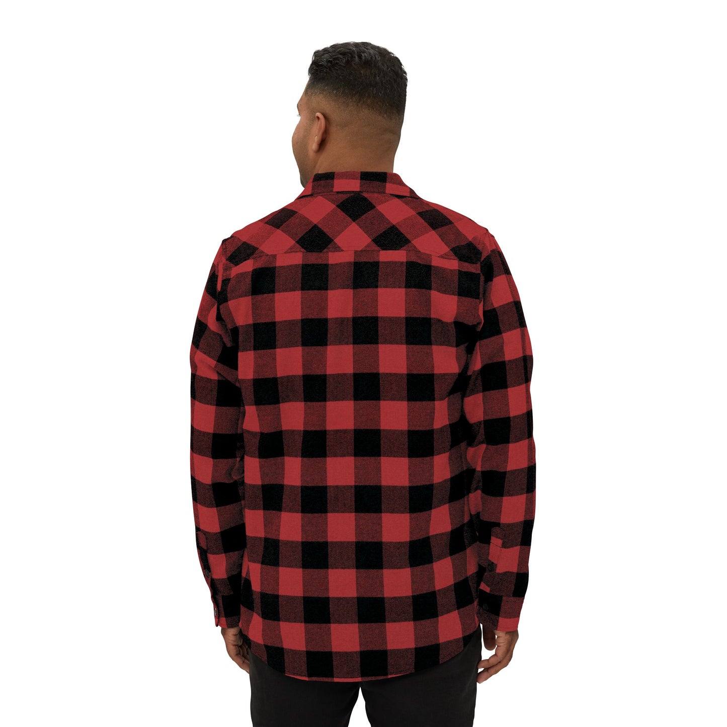 Red Plaid Men Luxury Flannel Shirt