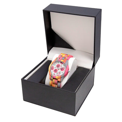 Halloween Camouflage Wooden Watch - Grey&Pink