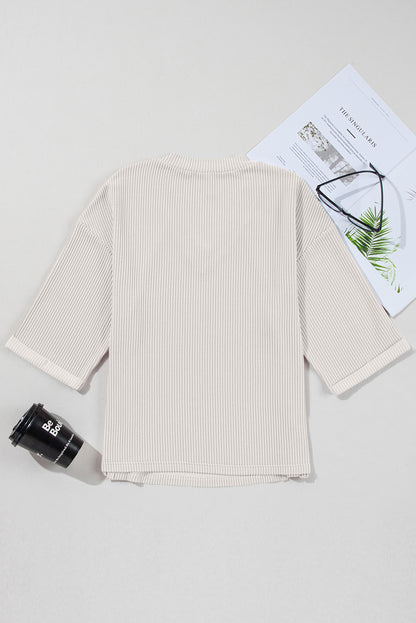 Corded Drop Shoulder Classy Fall Sweatshirt