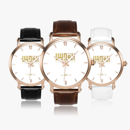 Unisex Automatic Watch (Rose Gold) - White Leather