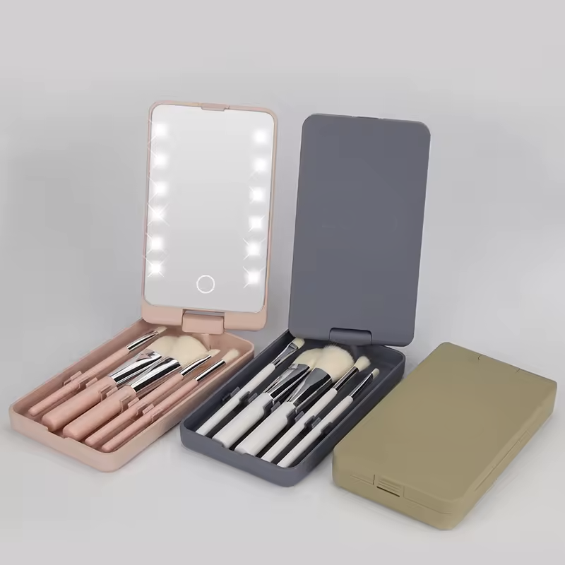 LED Light Make-up Handspiegel - Zwart