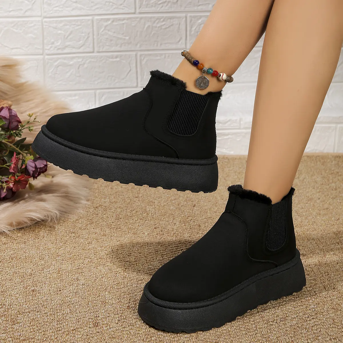 2PCS Cozy Height Increasing Ankle Thick-Soled Boots