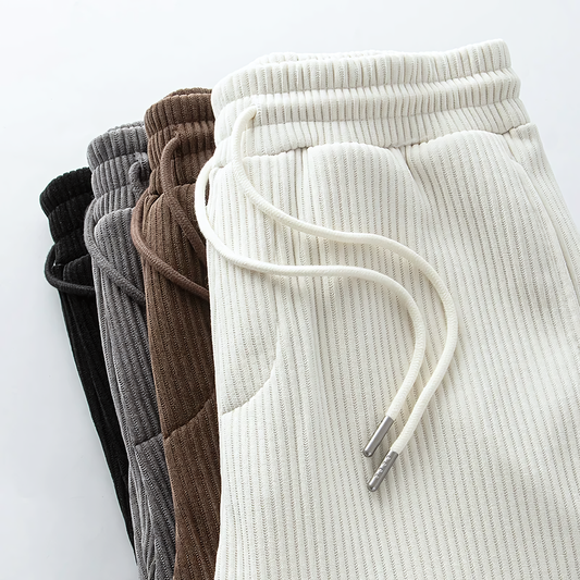 fleece thickened loose straight knited pants