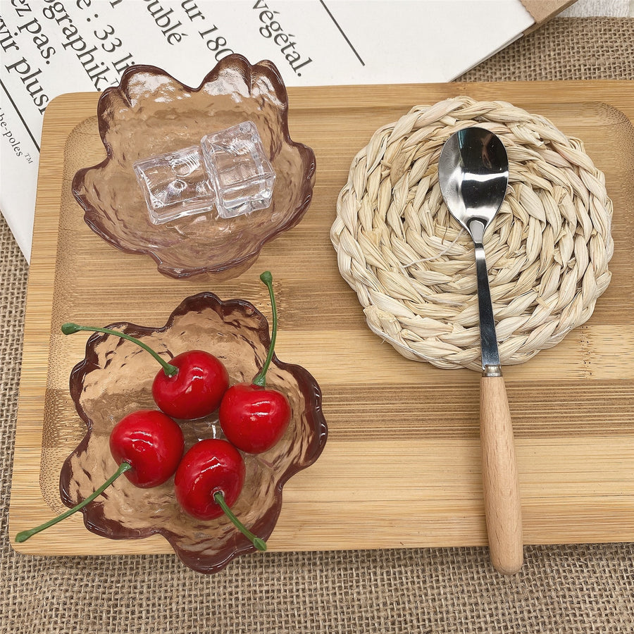 Small Glass Plate Cherry Sauce Dish