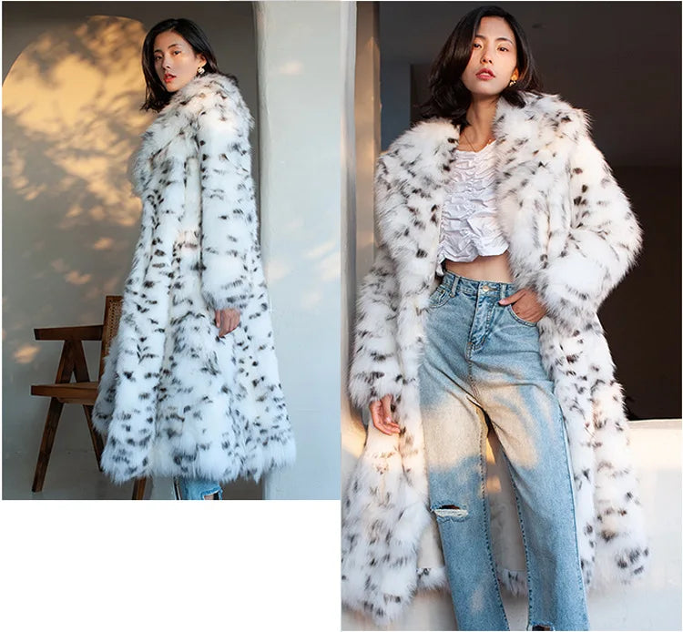 Long Fluffy Fur Coat Luxury Coat