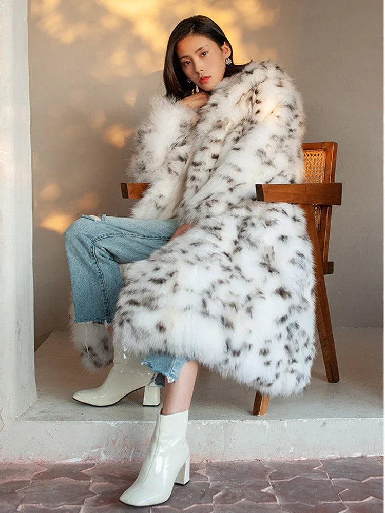 Long Fluffy Fur Coat Luxury Coat