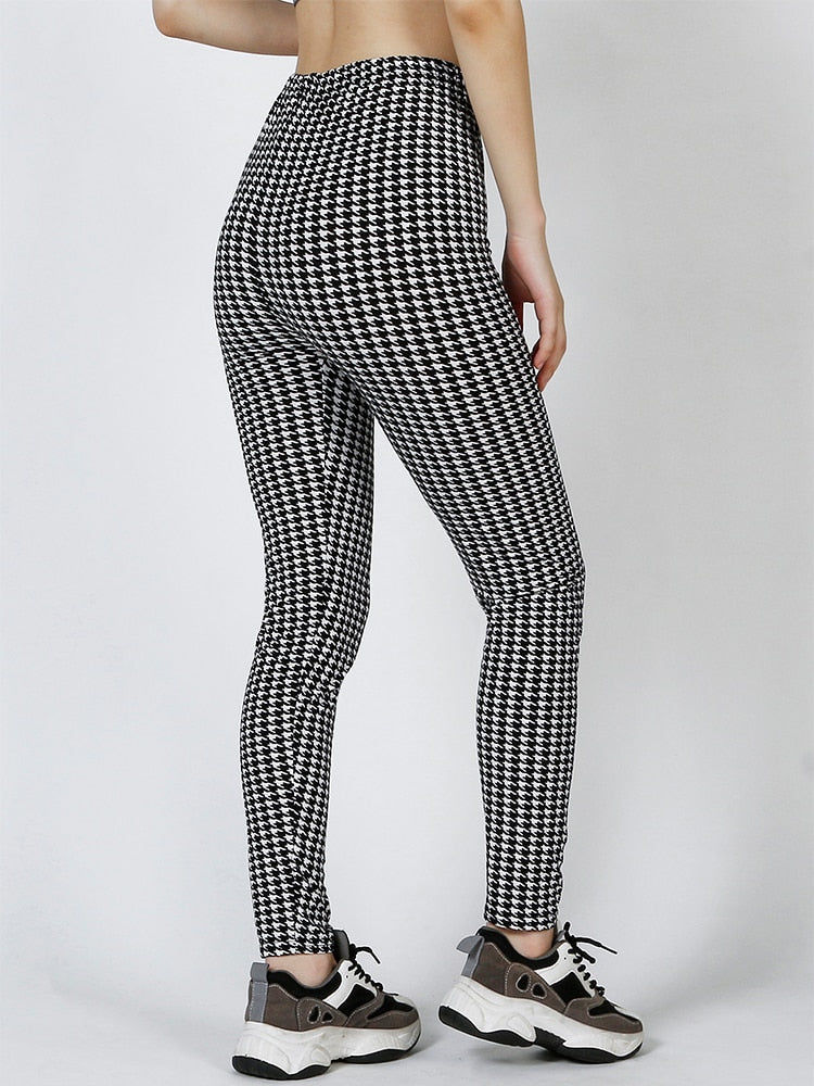 Patterned Print Vintage Elastic Leggins - Army