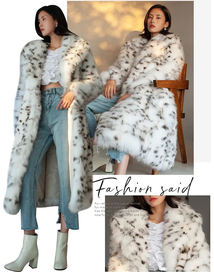 Long Fluffy Fur Coat Luxury Coat