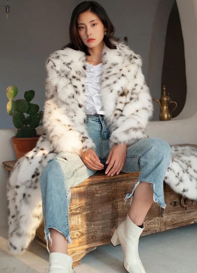 Long Fluffy Fur Coat Luxury Coat