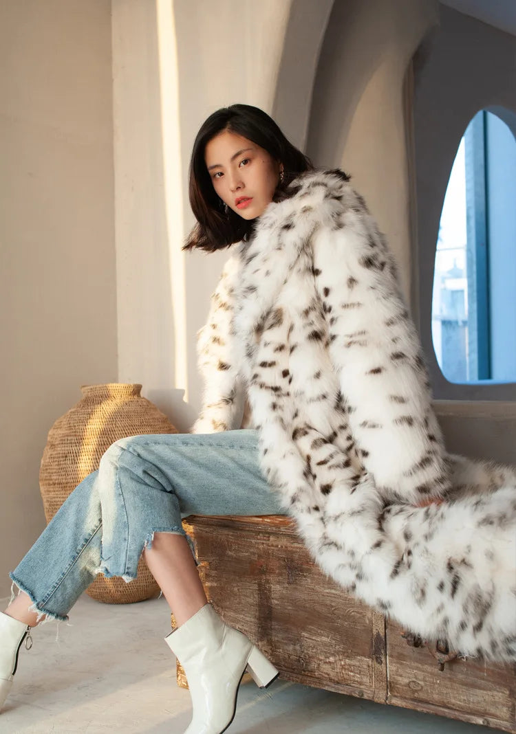 Long Fluffy Fur Coat Luxury Coat