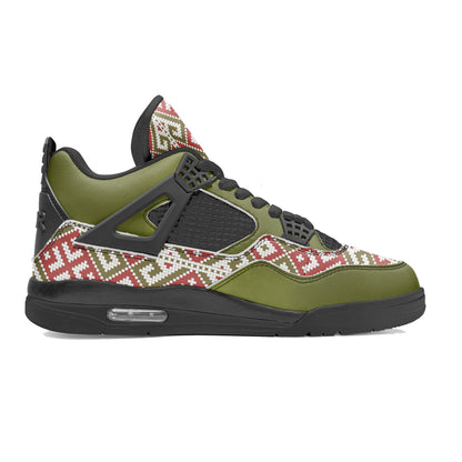 Palestine Embroidery Basketball Sneakers -Olive