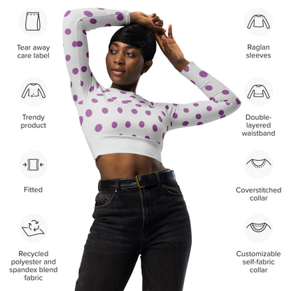 Dots Long Sleeve Crop Top