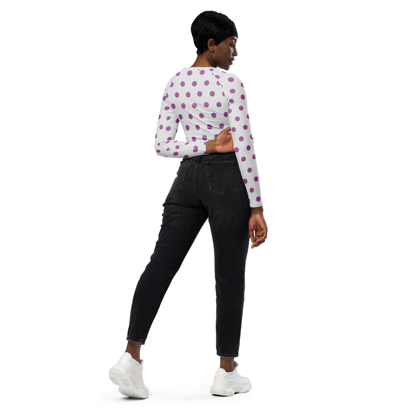 Dots Long Sleeve Crop Top