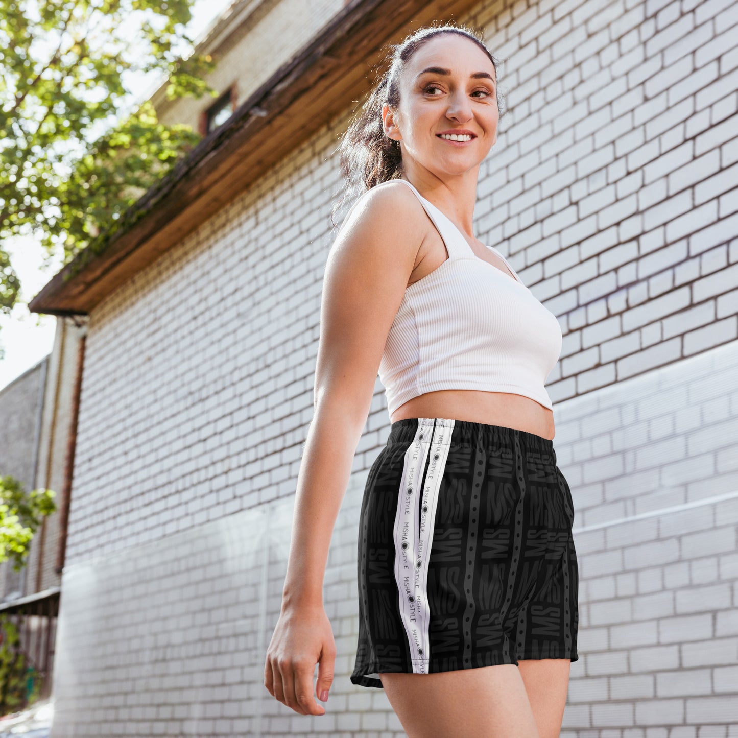 Unisex Athletic Misha Black Shorts