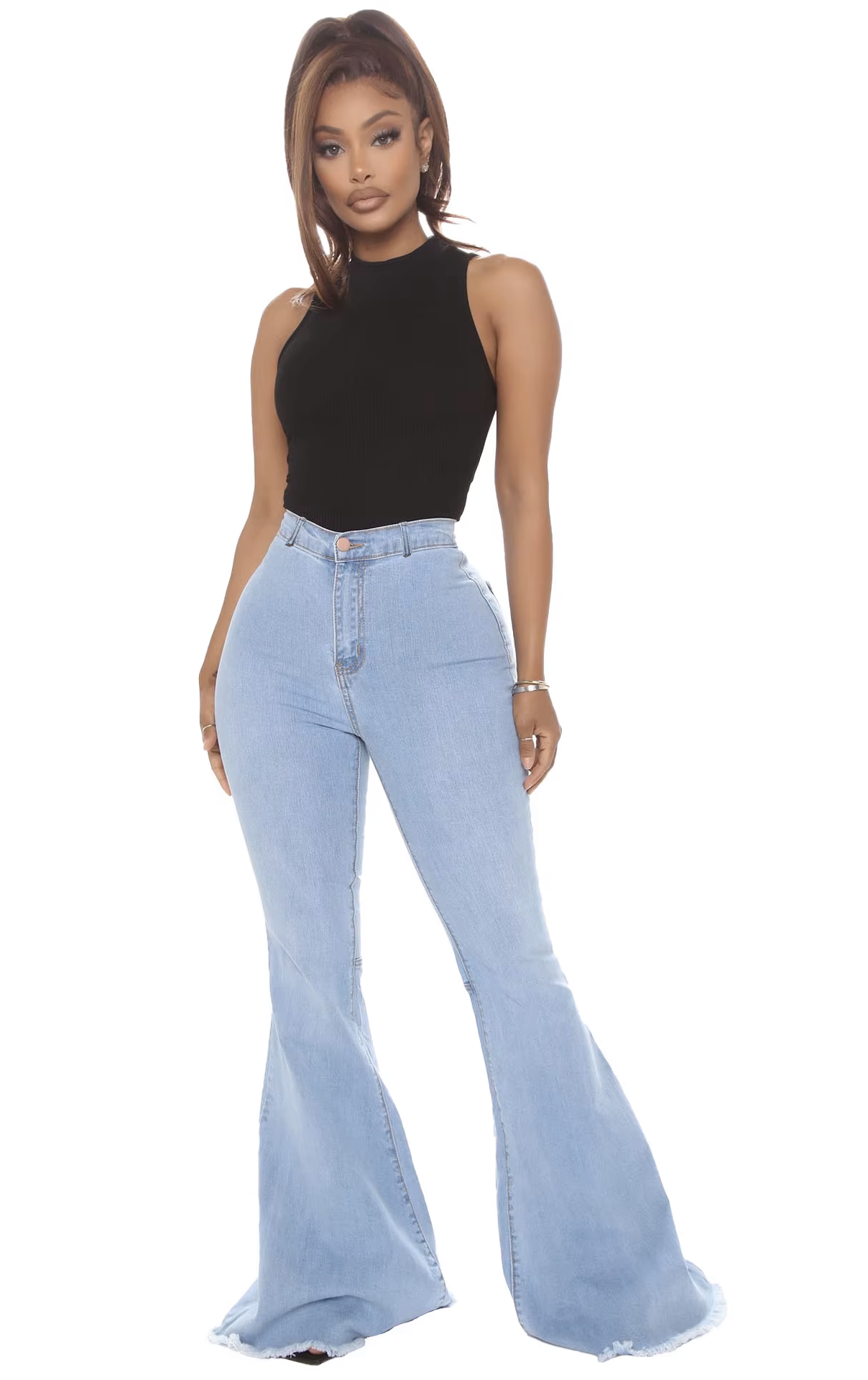 Plus Size Stretch High Waist Flare Jeans