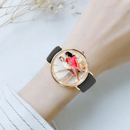 Motherhood Pointers Leather Quartz Watch - Silver