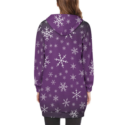 Christams snow long Hoodie Jakcet - Purple