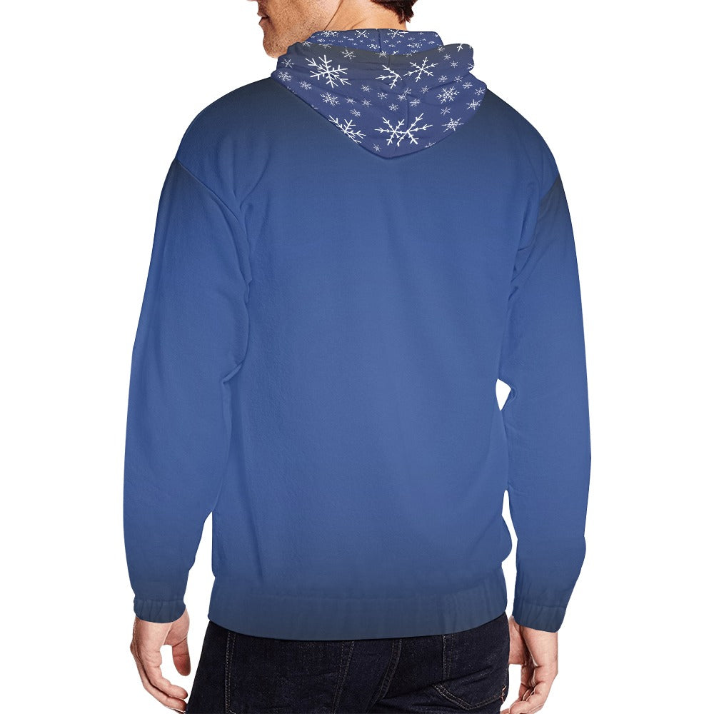 Classic Zip Azure Blue Hoodie