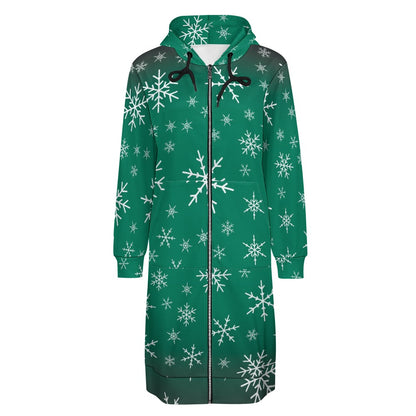 Women's Warm Snow long Hoodie - Green