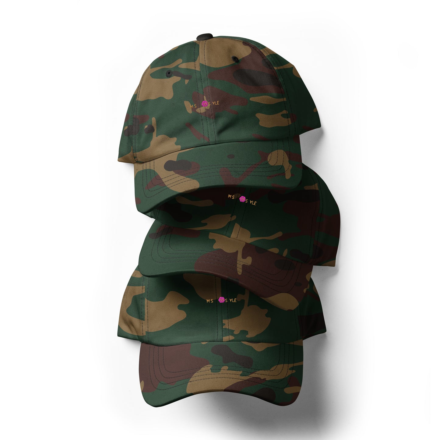 Classic Mishastyle Luxury Spruce Green Camo Dad Hat