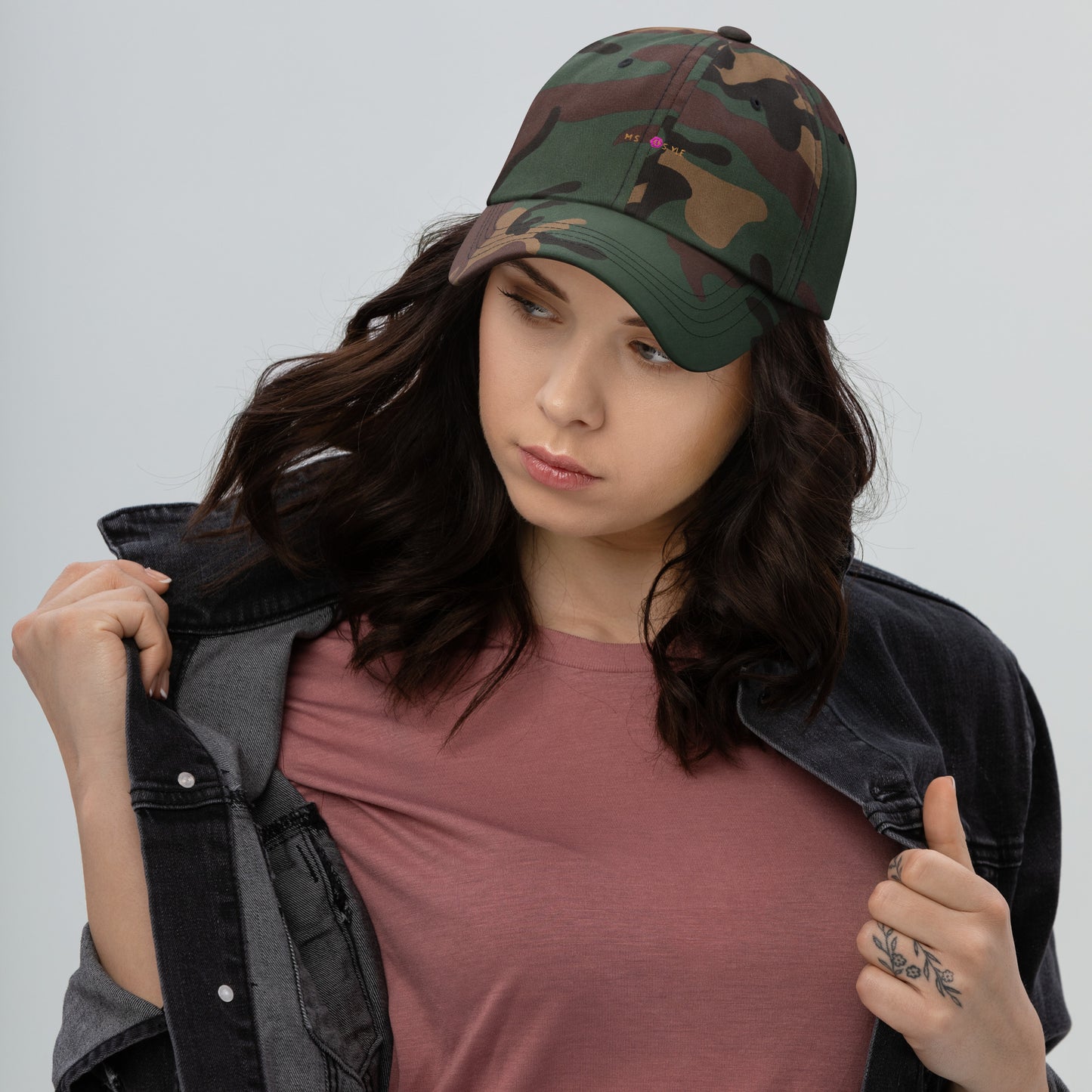 Classic Mishastyle Luxury Spruce Green Camo Dad Hat