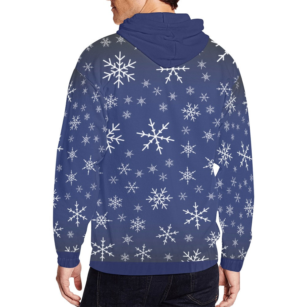 Snowy Full Zip Navy Hoodie