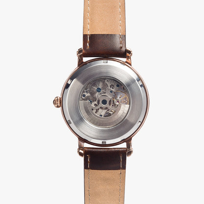 Unisex Automatic Watch (Rose Gold) - White Leather