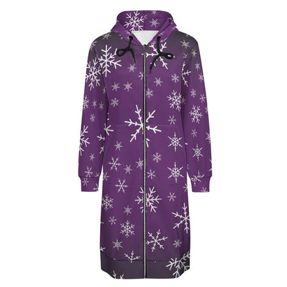 Christams snow long Hoodie Jakcet - Purple