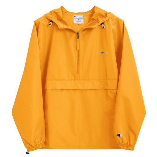 Embroidered Champion Packable Jacket - Orange