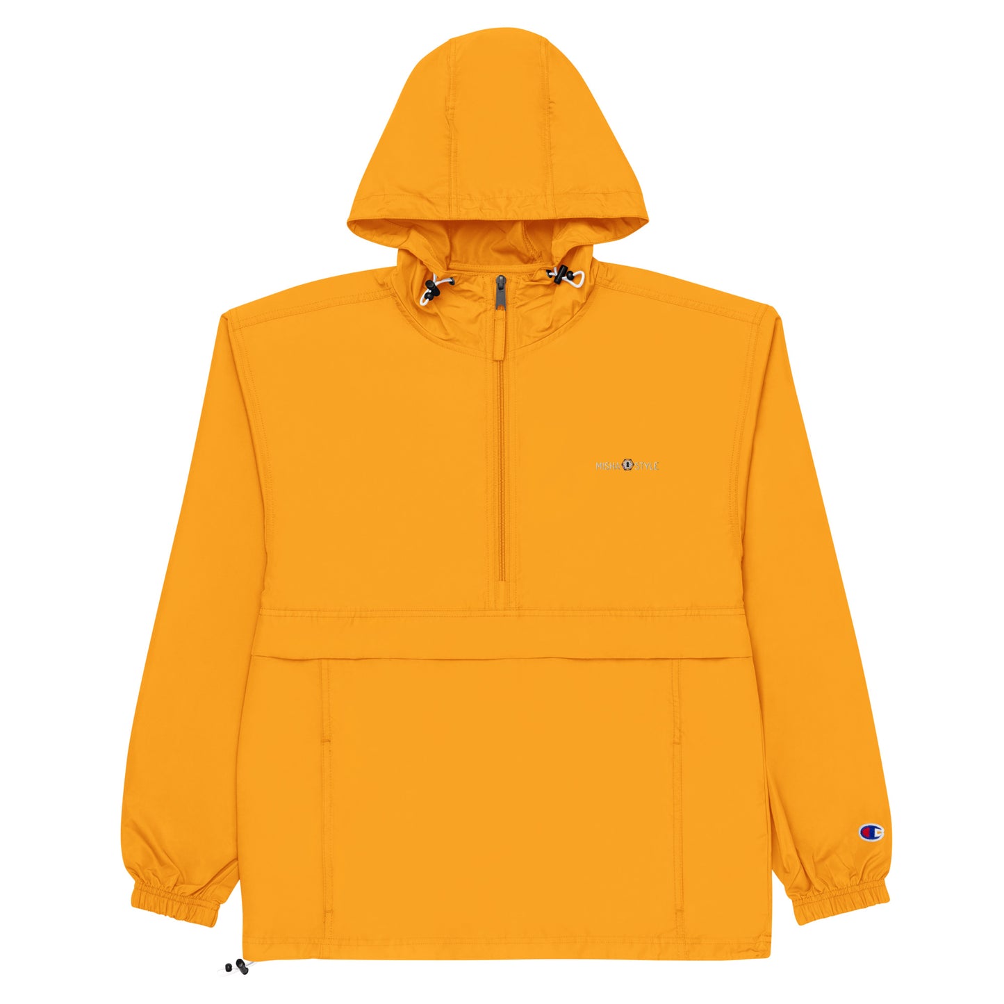 Embroidered Champion Packable Jacket - Orange