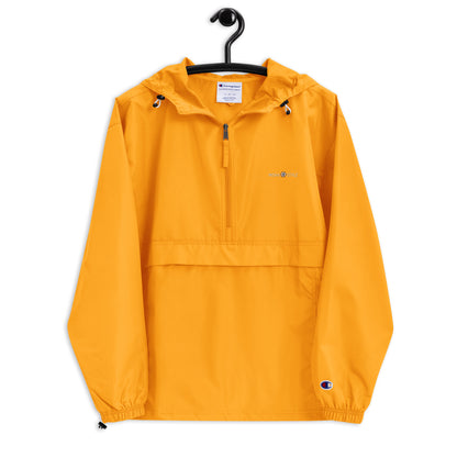 Embroidered Champion Packable Jacket - Orange