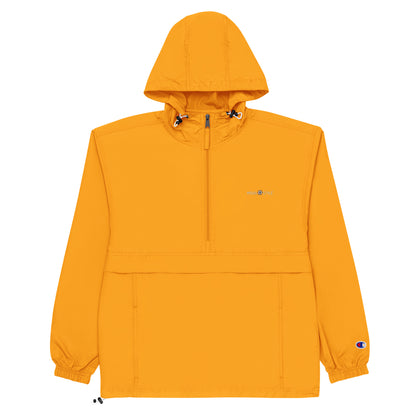 Embroidered Champion Packable Women Jacket - Orange