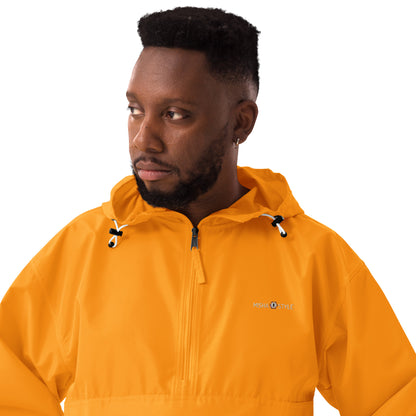 Embroidered Champion Packable Jacket - Orange