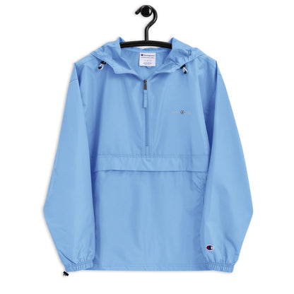 Embroidered Champion Packable Jacket - Light Blue