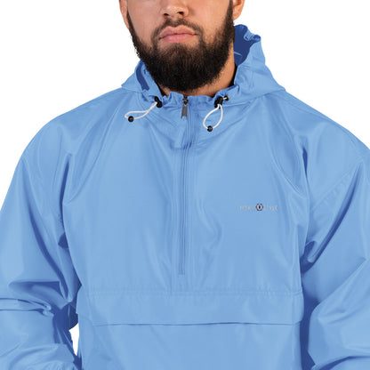 Embroidered Champion Packable Jacket - Light Blue