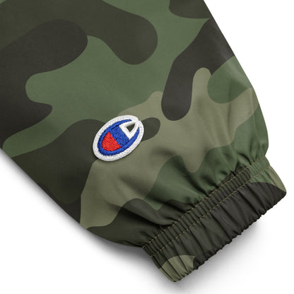 Embroidered Champion Packable Jacket - Army