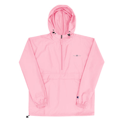 Embroidered Champion Packable Women Jacket - Pink