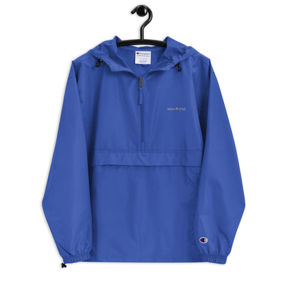 Embroidered Champion Packable Jacket - Blue