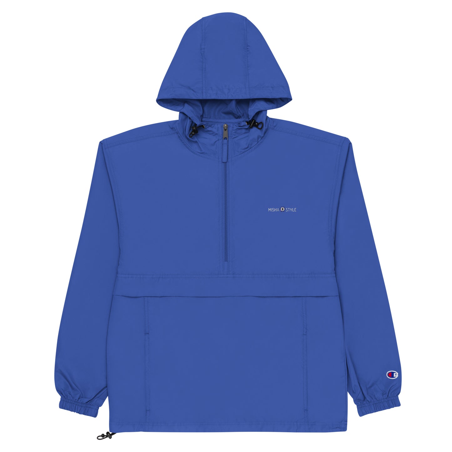 Embroidered Champion Packable Women Jacket - Blue