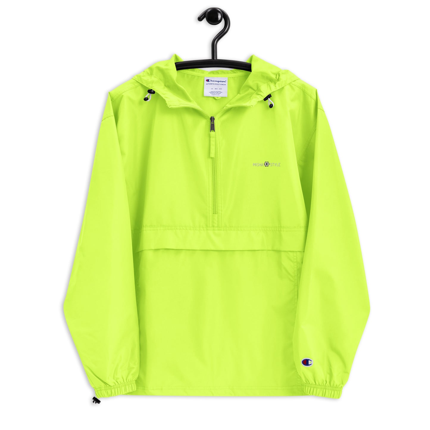 Embroidered Champion Packable Women Jacket - Neon