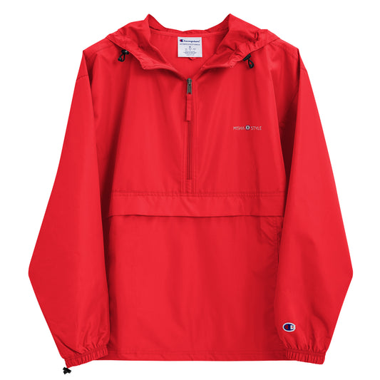 Embroidered Champion Packable Jacket - Red