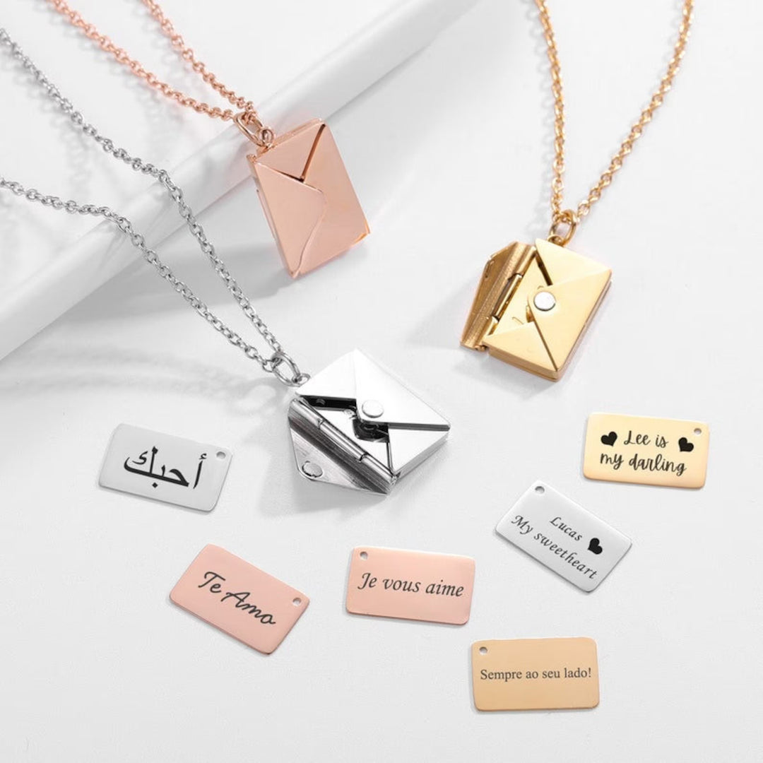 Envelope Necklace With Gift Message
