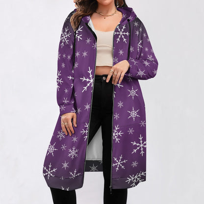 Christams snow long Hoodie Jakcet - Purple