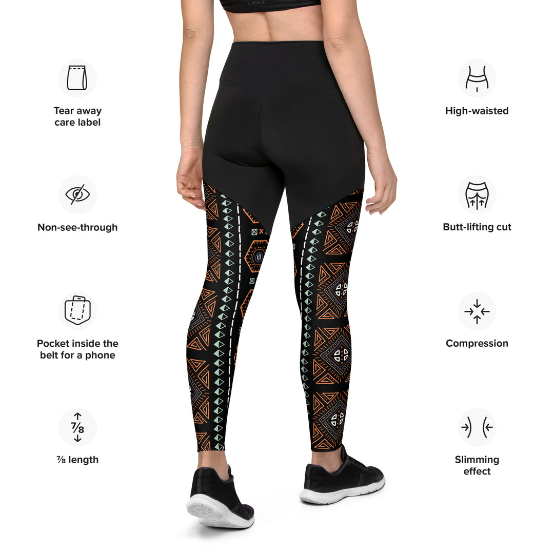 Royal Decoration Black Sports Leggings