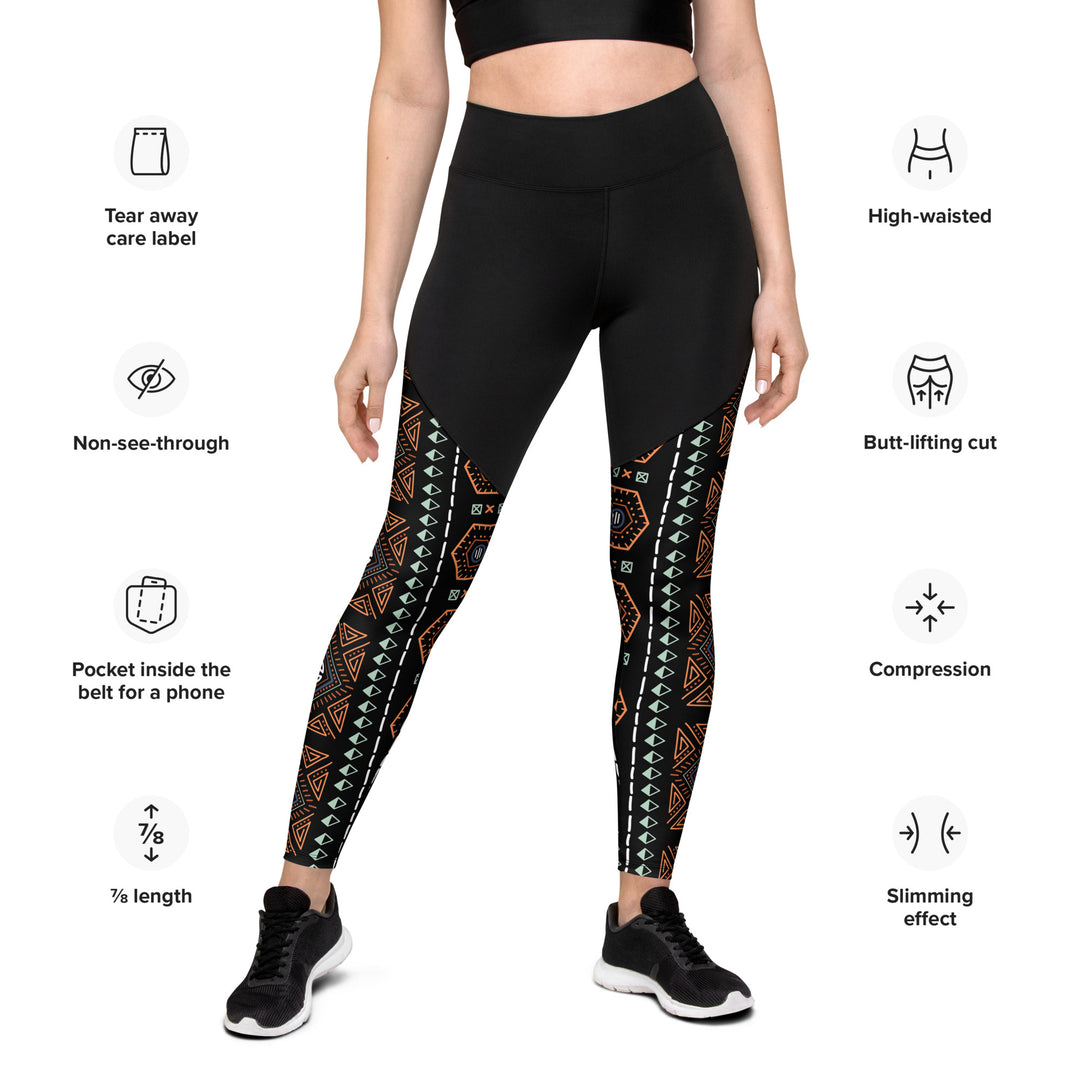 Royal Decoration Black Sports Leggings