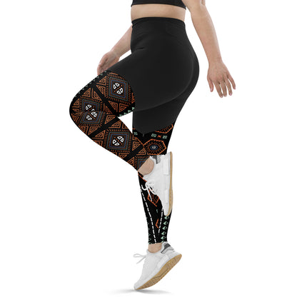 Royal Decoration Black Sports Leggings