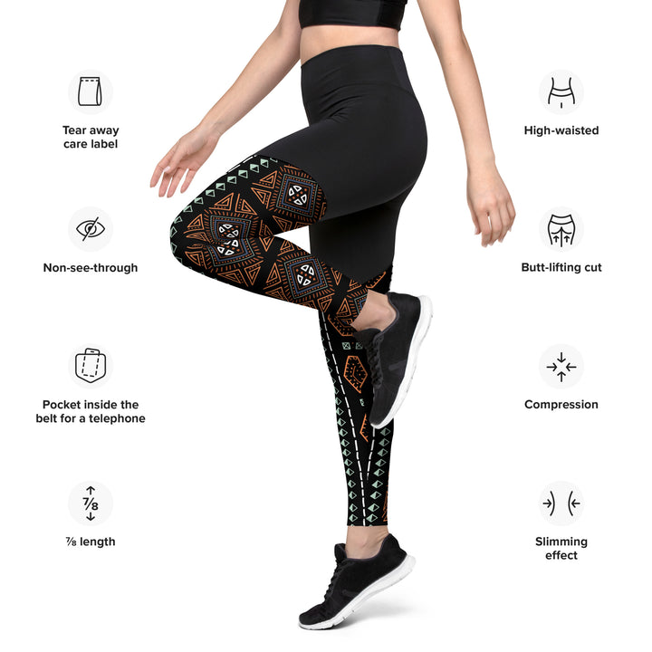 Royal Decoration Black Sports Leggings